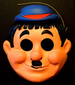 Oliver Hardy mask.